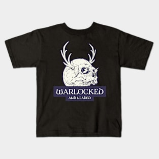 Warlocked and Loaded Warlock Warlocks Necromantic Warlock Sorcerer Wizard Dungeons Crawler and Dragons Slayer Kids T-Shirt